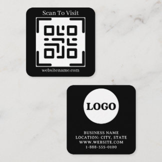 Minimalistiskt svart anpassat logotyp webbplats sk fyrkantigt visitkort