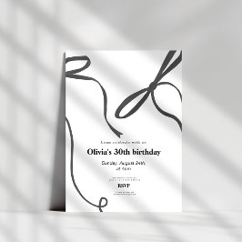 Minimalistiskt svart band 30-årsfirande inbjudningar