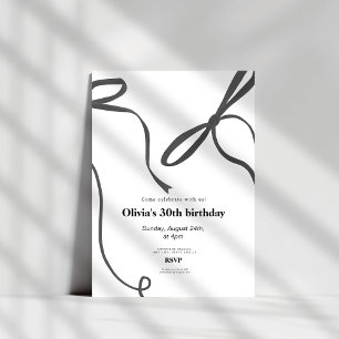 Minimalistiskt svart band 30-årsfirande inbjudningar