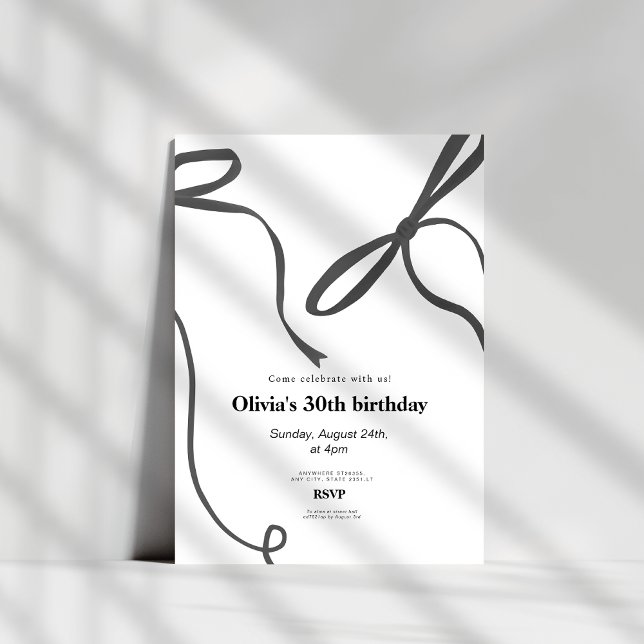 Minimalistiskt svart band 30-årsfirande inbjudningar (Skapare uppladdad)
