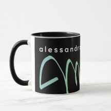 Minimalistiskt svart blått namn för mamma från eta