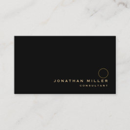 Minimalistiskt svart, borstat Guld Monogram Visitkort