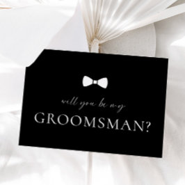 Minimalistiskt svart Groomsman Frieri kort