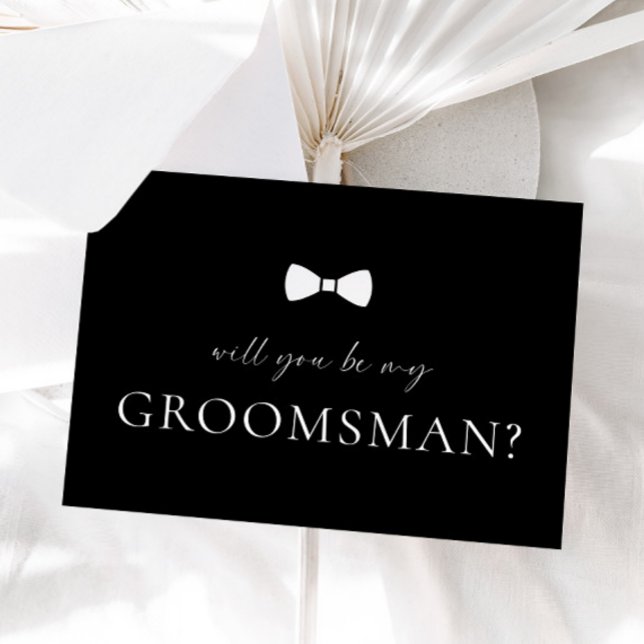 Minimalistiskt svart Groomsman Frieri kort (Skapare uppladdad)