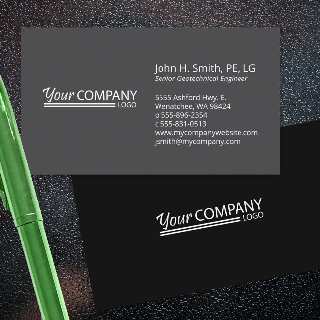Minimalistiskt, svart kol med Professionell 2-ton Visitkort (black & gray business cards with logo, simple professional design)