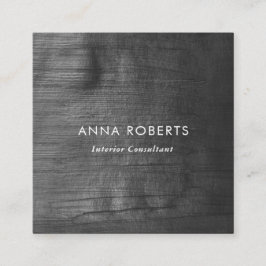 Minimalistiskt svart målat kvadratiskt affärskort fyrkantigt visitkort