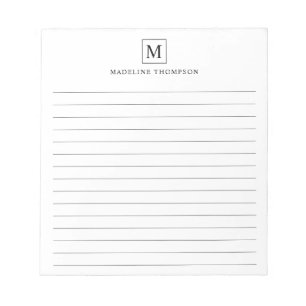Minimalistiskt, svart monogram-kvadratiskt, listig anteckningsblock