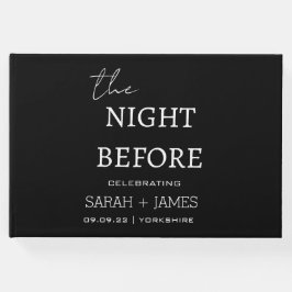 Minimalistiskt svart natten före Bröllopsfest Gästböcker