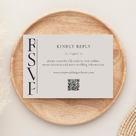 Minimalistiskt svart och elfenbensvitt modernt brö OSA kort