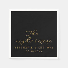 Minimalistiskt svart och Guld före Bröllop Pappersservett