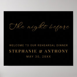 Minimalistiskt svart och Guld före Bröllop Poster