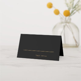 Minimalistiskt svart och Guld hjärtmodernt Bröllop Placeringskort