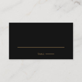 Minimalistiskt svart och Guld hjärtmodernt Bröllop Placeringskort