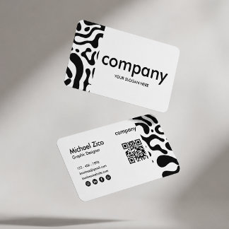 Minimalistiskt svart och vitt abstrakt visitkort