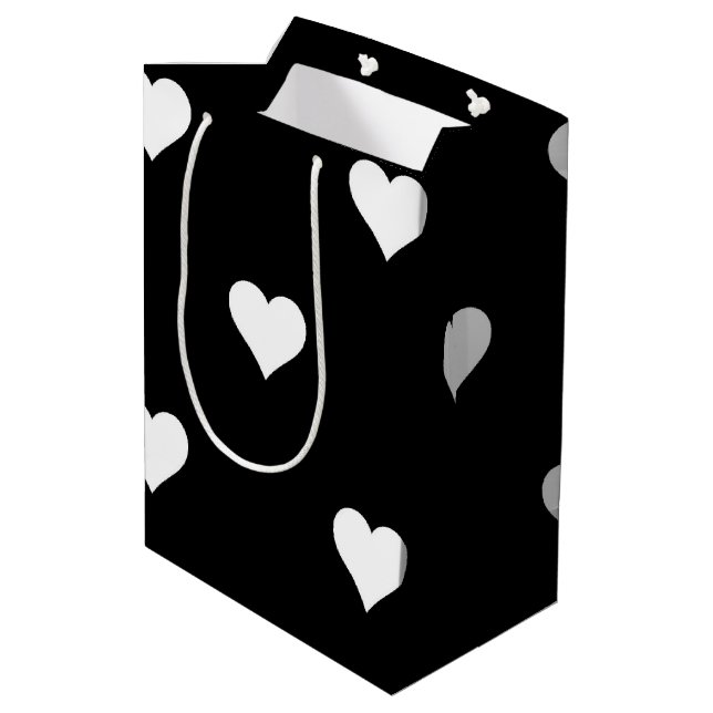 Minimalistiskt svart och vitt hjärta Mönster (Baksidan Vinklad)