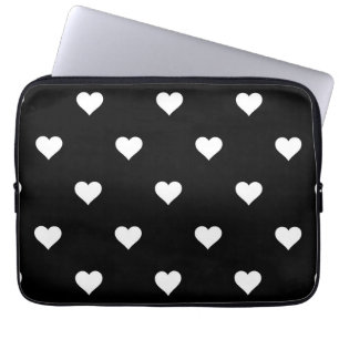 Minimalistiskt svart och vitt hjärta Mönster Laptop Fodral