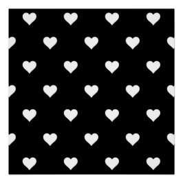 Minimalistiskt svart och vitt hjärta Mönster Perfect Poster