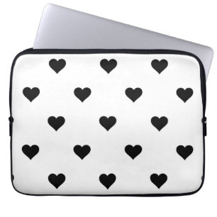Minimalistiskt svart och vitt hjärta Romantiskt oc Laptop Fodral