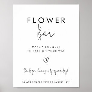 Minimalistiskt svart och vitt i Pub med hjärta Poster