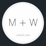 Minimalistiskt svart och vitt initialer Bröllop en Runt Klistermärke<br><div class="desc">Minimalistisk Bröllop-svartvit initialer-enkel klassisk rund fästare med tunn dubbla gräns. Anpassa,  anpassa alla presenter med brev,  initialer,  alfabet,  nummer och nummer Anpassa dem med initialerna! För födelsedagar,  jul,  Helgdagar,  bröllop</div>