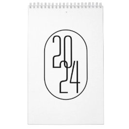 Minimalistiskt svart och vitt kalender