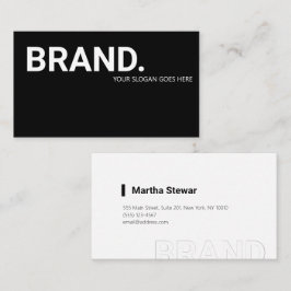 Minimalistiskt, svart och vitt, modernt, fet visitkort