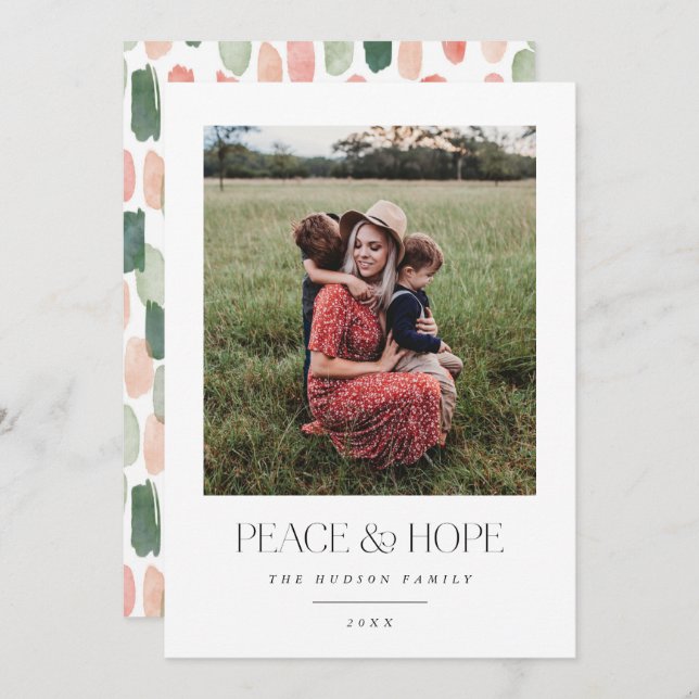 Minimalistiskt svart och vitt, modernt foto julkort (Fram/baksida)