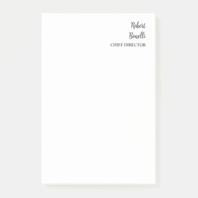 Minimalistiskt, svart och vitt modernt post-it block (Framsida)