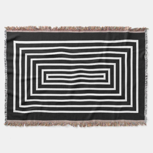 Minimalistiskt svart och vitt mysfilt (Framsidan)