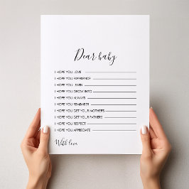 Minimalistiskt svart och vitt Önskemål för Baby