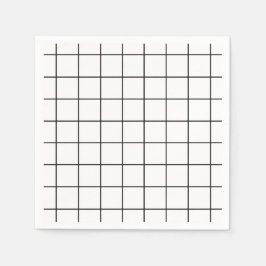 Minimalistiskt svart och vitt rutnät pappersservett