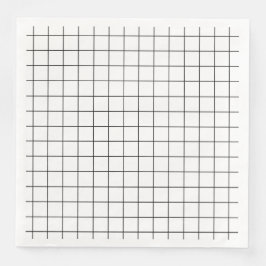 Minimalistiskt svart och vitt rutnät pappersservett