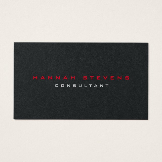 Minimalistiskt svart rött modernt profilkort visitkort (Framsidan)