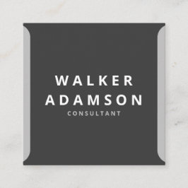 Minimalistiskt svart Silver & projektionsyta Fyrkantigt Visitkort