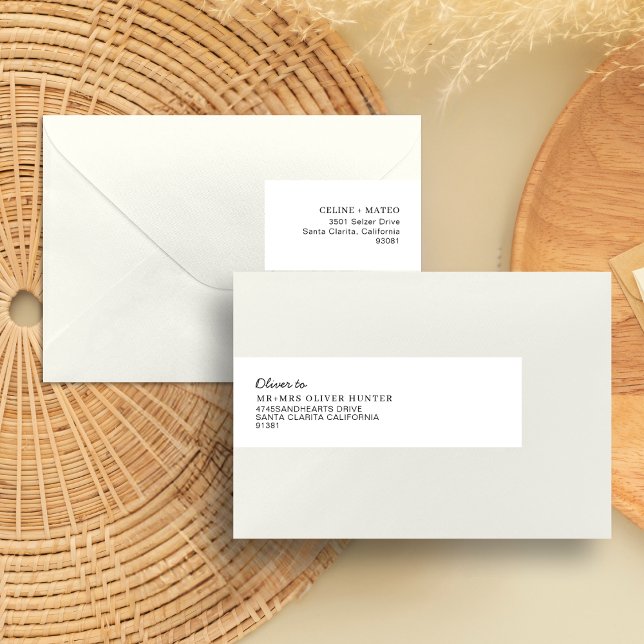 Minimalistiskt svart skript Bröllop Firande Etikettband (Skapare uppladdad)