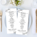 Minimalistiskt svart, vit Gren Löv Bröllop Meny<br><div class="desc">Detta är en minimalistisk meny för svartvita Gren Löv Bröllop.</div>
