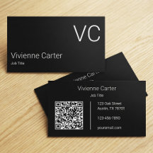 Minimalistiskt svart vitt enkelt monogram QR-kod