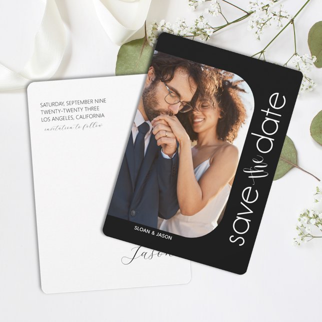 Minimalistiskt svart, vitt foto Spara datum Datumet (Skapare uppladdad)