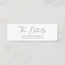 Minimalistiskt svart, vitt, modernt skript-webbpla mini visitkort