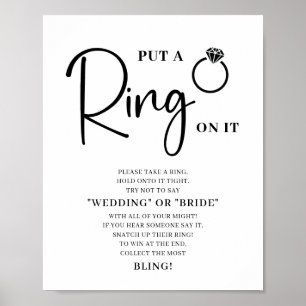 Minimalistiskt svart vitt Möhippa Ring-spel Poster