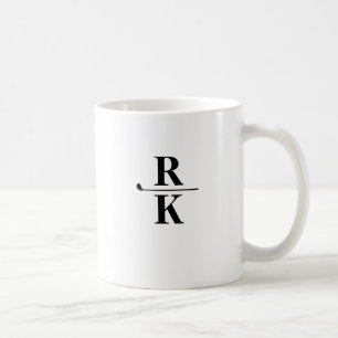 Minimalistiskt svartvit 2-brevs monogram kaffemugg