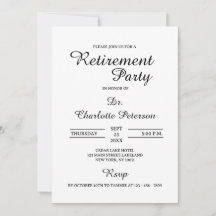 Minimalistiskt Svartvit Doktor Pension Party