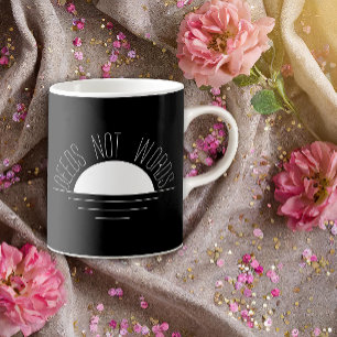 Minimalistiskt svartvit sol-inspirationstecken kaffemugg