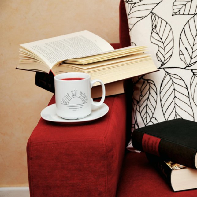 Minimalistiskt svartvit sol inspirerande Mugg (Skapare uppladdad)