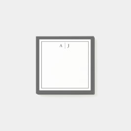 Minimalistiskt svartvit två Gräns-monogram Post-it Block
