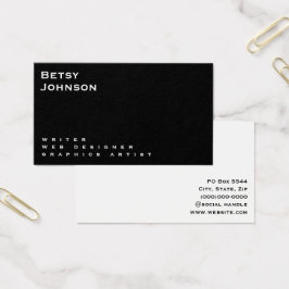 Minimalistiskt svartvitt-Affärskort Visitkort