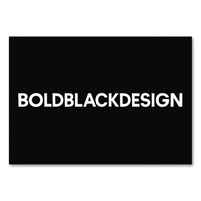 Minimalistiskt svartvitt Bord-kort Bordsnummer (Framsidan)