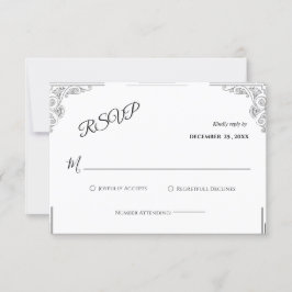 Minimalistiskt svartvitt-Bröllop OSA Kort