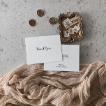 Minimalistiskt svartvitt Bröllop-tackkort Tack Kort<br><div class="desc">Detta minimalistiska svarta och vita bröllop-tack är perfekten för ett rustiskt bröllop. Utformningen har en vacker svartvit typsnittsgrafi i vit bakgrund.</div>