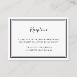 Minimalistiskt svartvitt-bröllop tilläggskort